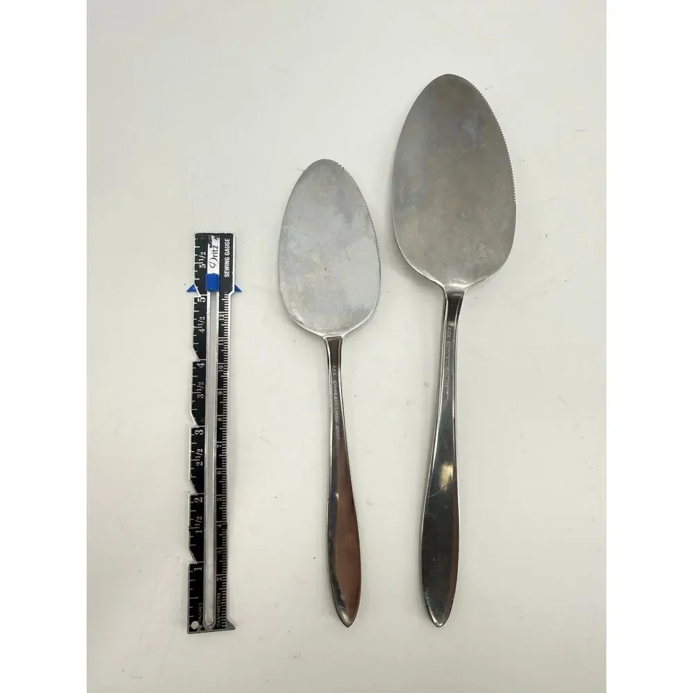 AHC Japan Stainless Steel Pie Cake Servers Set of 2 Starburst Sunburst Vintage